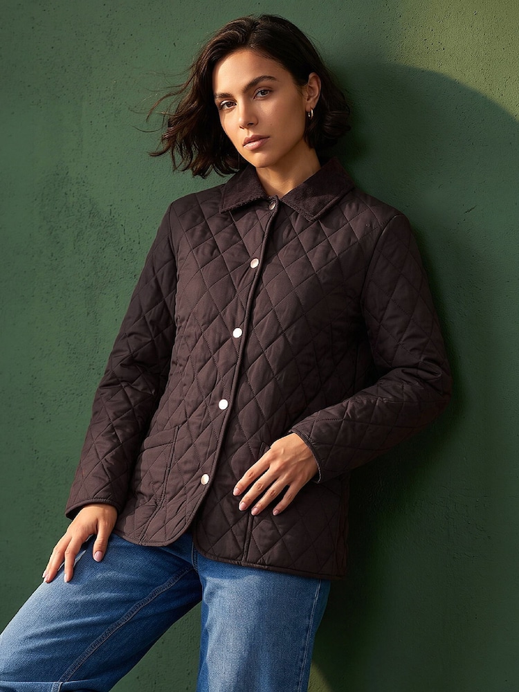 Roman Brown Quilted Collar Jacket - Image 1 of 4 Roman Brown Quilted Collar Jacket - Image 1 of 4