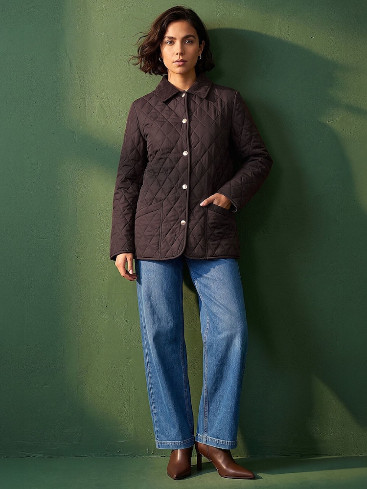 Roman Brown Quilted Collar Jacket - Image 2 of 4 Roman Brown Quilted Collar Jacket - Image 2 of 4