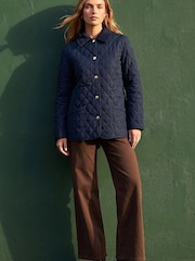 Roman Blue Quilted Collar Jacket - Image 3 of 4