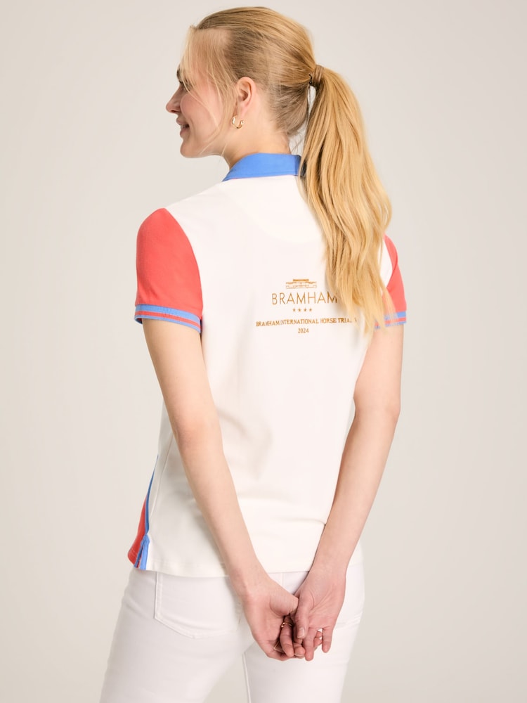 Joules Bramham Cream/Orange Polo Shirt - Image 2 of 8