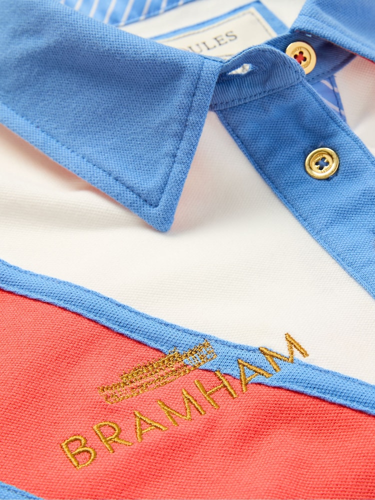 Joules Bramham Cream/Orange Polo Shirt - Image 8 of 8
