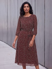 Roman Purple Spot Fit and Flare Dress - Image 1 of 4