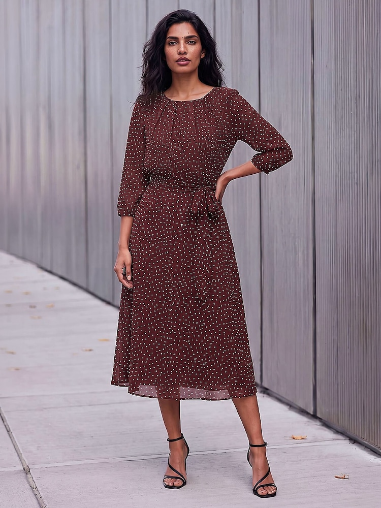 Roman Purple Spot Fit and Flare Dress - Image 2 of 4 Roman Purple Spot Fit and Flare Dress - Image 2 of 4