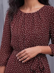 Roman Purple Spot Fit and Flare Dress - Image 4 of 4