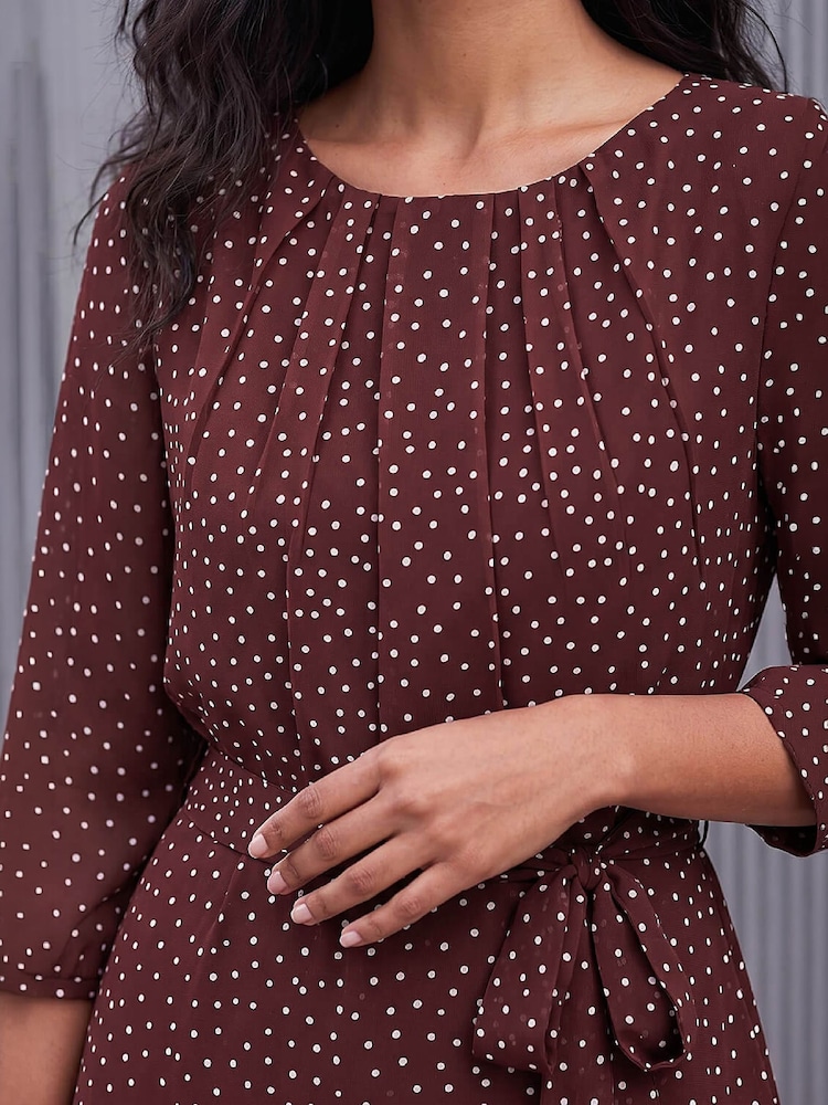 Roman Purple Spot Fit and Flare Dress - Image 4 of 4 Roman Purple Spot Fit and Flare Dress - Image 4 of 4