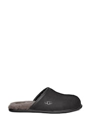 UGG Black Leather Scuff Slippers - Image 1 of 6