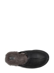 UGG Black Leather Scuff Slippers - Image 5 of 6