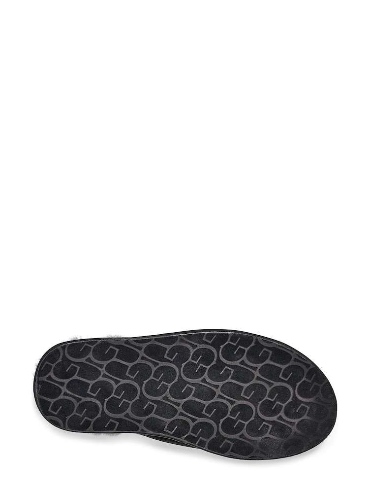 UGG Black Leather Scuff Slippers - Image 6 of 6