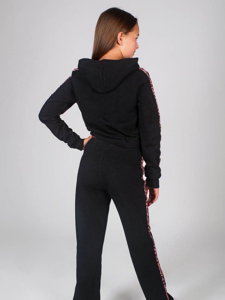 Pineapple Black Leopard Girls Logo Crop Hoodie - Image 2 of 5