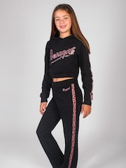 Pineapple Black Leopard Girls Logo Crop Hoodie - Image 3 of 5
