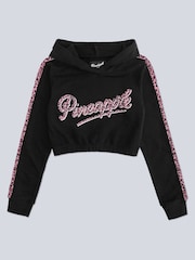 Pineapple Black Leopard Girls Logo Crop Hoodie - Image 5 of 5