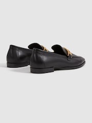 Reiss Black Angela Leather Rounded Loafers - Image 4 of 5
