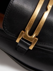Reiss Black Angela Leather Rounded Loafers - Image 5 of 5