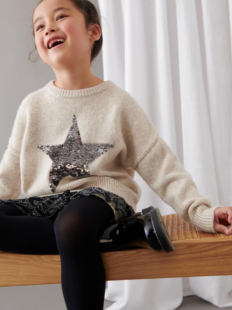 Mint Velvet Oatmeal Sequin Star Knit Jumper - Image 2 of 9