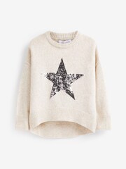Mint Velvet Oatmeal Sequin Star Knit Jumper - Image 6 of 9