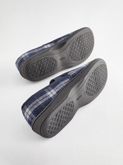 Navy Blue Check Closed Back Slippers - Image 6 of 6