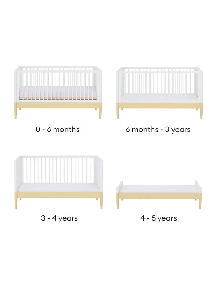 Gaia Baby Primrose Yellow White Eos Cot & Dresser 2 Piece Nursery Furniture Set - Image 5 of 5