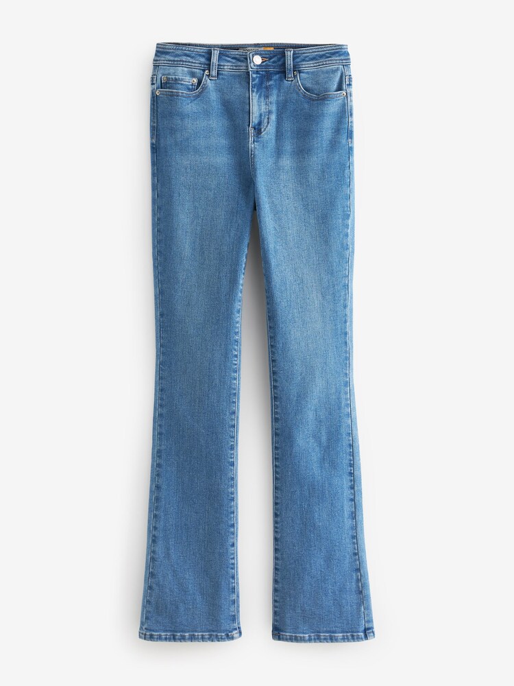Středně modrá - Pohodlné česané džíny střihu bootcut - Image 5 of 8