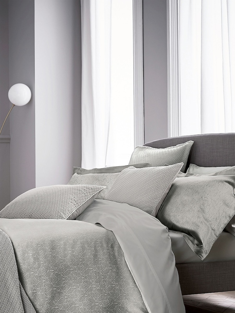 Bedeck Of Belfast Silver 300 Thread Count 100% Cotton Tahra Oxford Pillowcase - Image 1 of 3