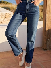 Roman Denim Blue Straight Leg Stretch Denim Jeans - Image 2 of 4