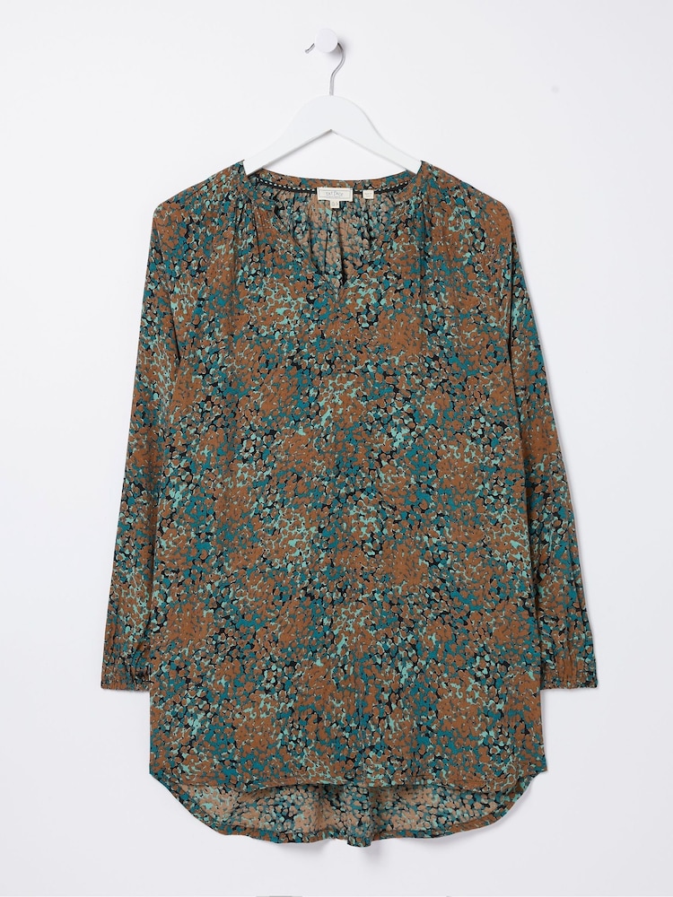 FatFace Green Faye Textured Spot Tunic - Image 1 of 1