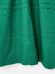 Oliver Bonas Green Shirred Bodice V-Neck Sleeveless Midi Dress - Image 7 of 7