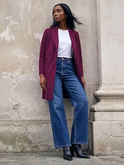 Rot - Roman Petite Jacke aus Wildlederimitat mit Taschen - Bild 1 von 4