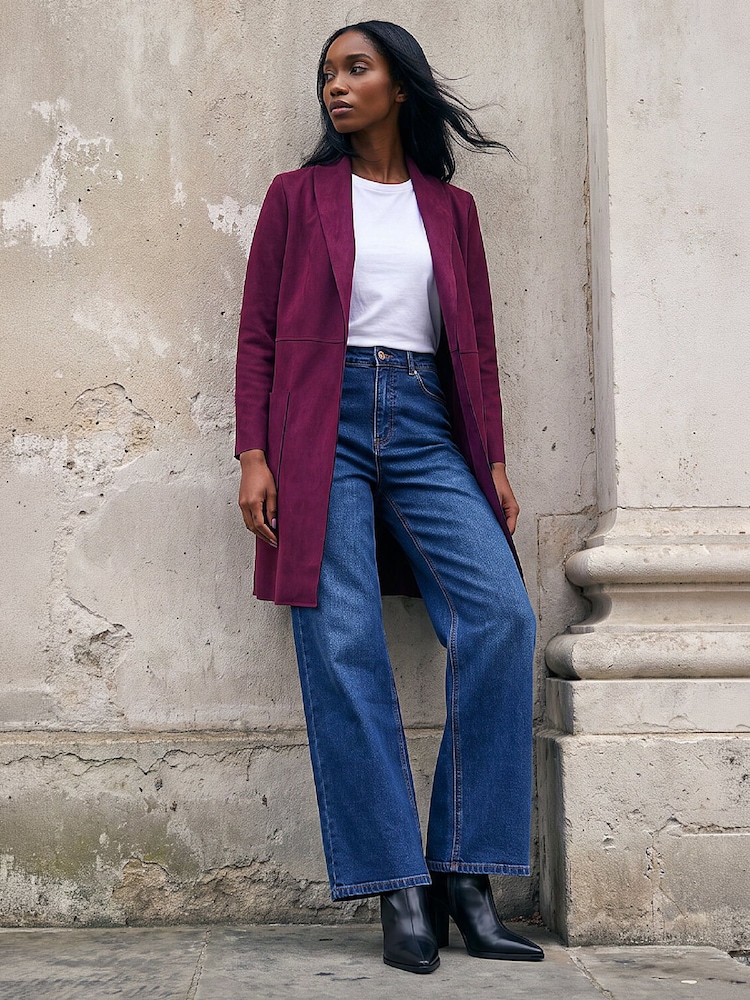 Rot - Roman Petite Jacke aus Wildlederimitat mit Taschen - Bild 1 von 4 Rot - Roman Petite Jacke aus Wildlederimitat mit Taschen - Bild 1 von 4
