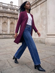 Rot - Roman Petite Jacke aus Wildlederimitat mit Taschen - Bild 2 von 4