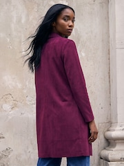 Rot - Roman Petite Jacke aus Wildlederimitat mit Taschen - Bild 3 von 4