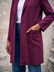 Rot - Roman Petite Jacke aus Wildlederimitat mit Taschen - Bild 4 von 4