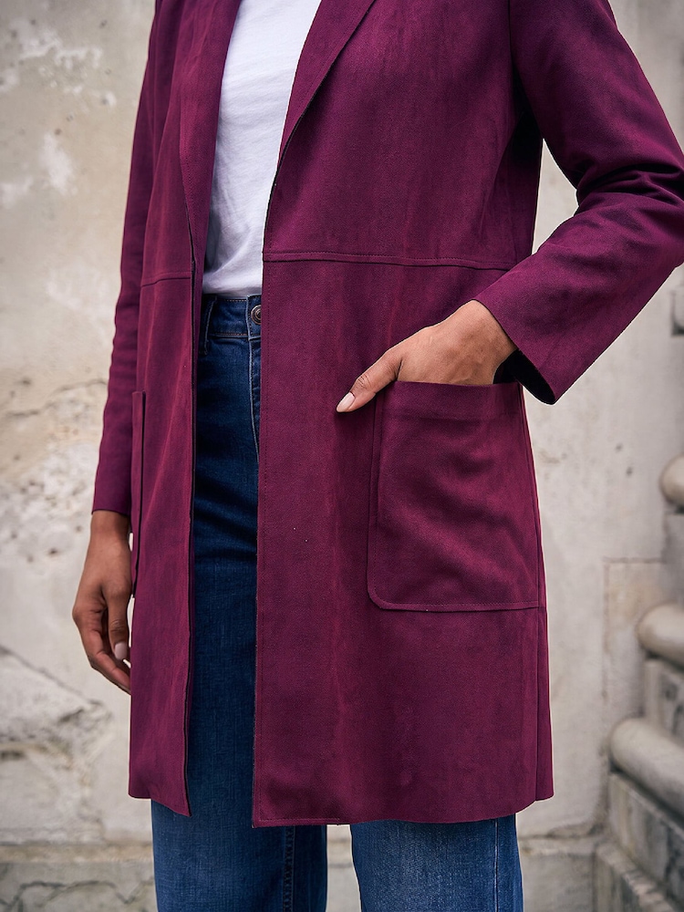 Rot - Roman Petite Jacke aus Wildlederimitat mit Taschen - Bild 4 von 4 Rot - Roman Petite Jacke aus Wildlederimitat mit Taschen - Bild 4 von 4