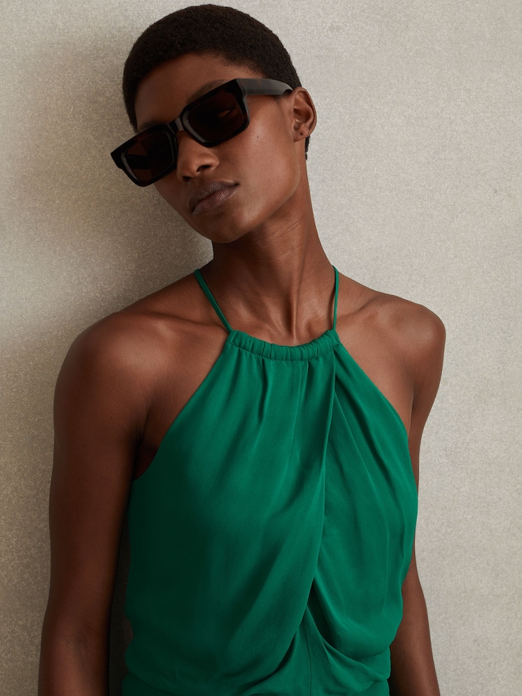 Reiss Elliana Midikleid mit drapierter Vorderseite - Bild 1 von 5 Reiss Elliana Midikleid mit drapierter Vorderseite - Bild 1 von 5