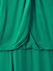 Reiss Green Elliana Drape Front Midi Dress - Image 5 of 5