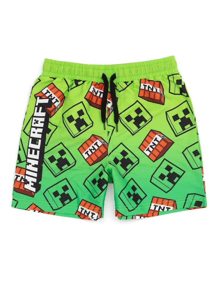 Vanilla Underground Green Boys Minecraft Licencing Swim Shorts - Image 1 of 6