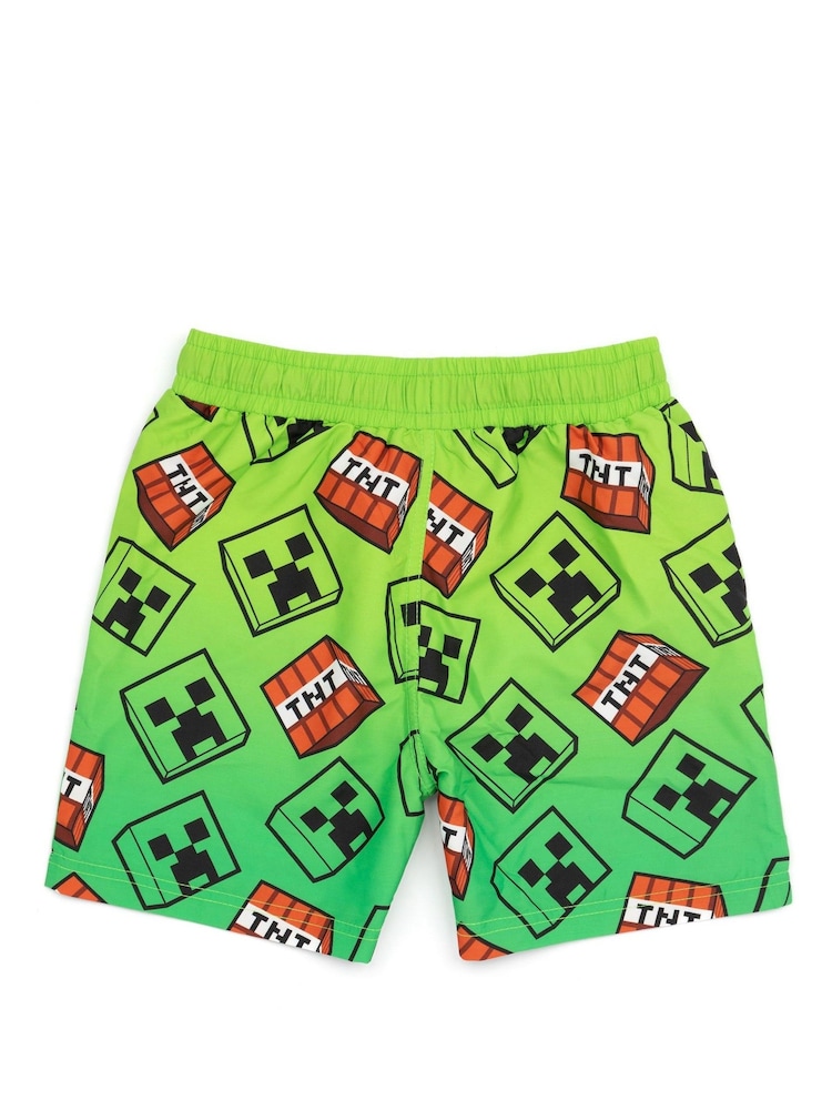 Vanilla Underground Green Boys Minecraft Licencing Swim Shorts - Image 2 of 6