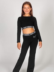 Pineapple Black Tape Girls Long Sleeve Crop Top - Image 2 of 5