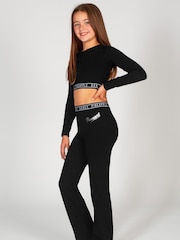 Pineapple Black Tape Girls Long Sleeve Crop Top - Image 3 of 5