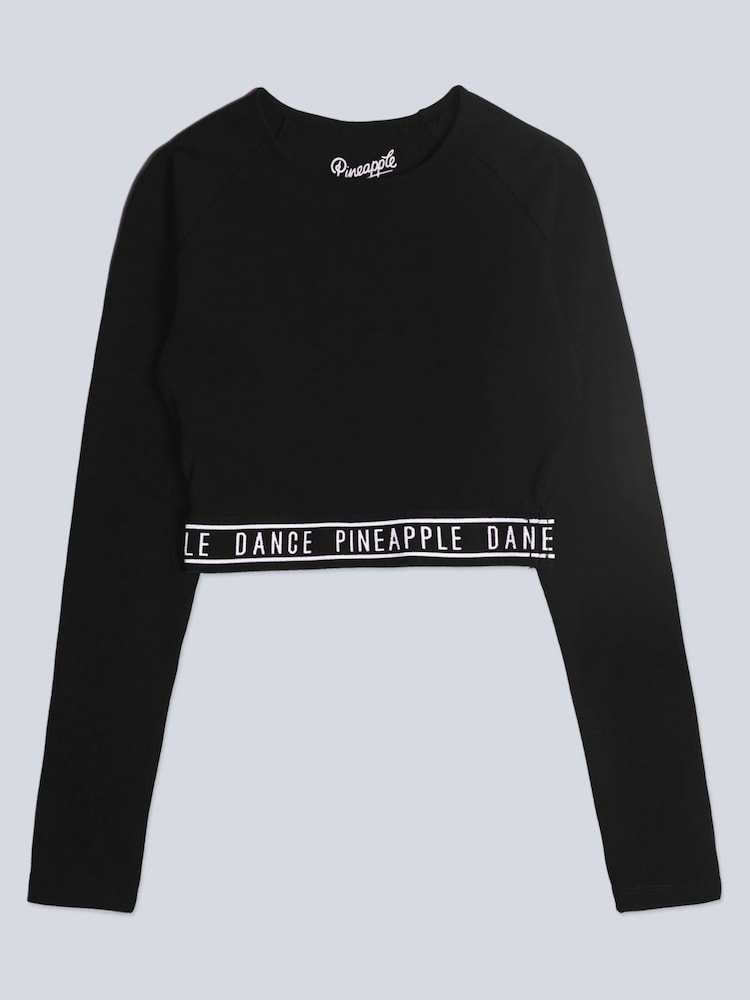 Pineapple Black Tape Girls Long Sleeve Crop Top - Image 5 of 5