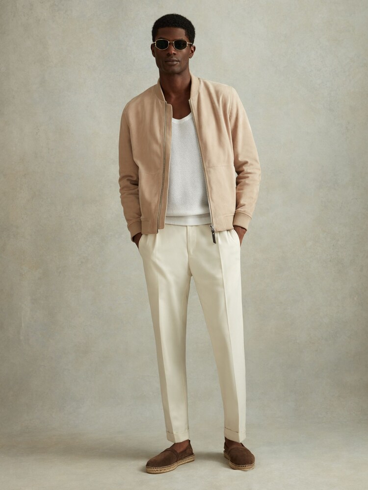 Reiss Optic White Velo Open-Stitch Cotton Vest - Image 4 of 6