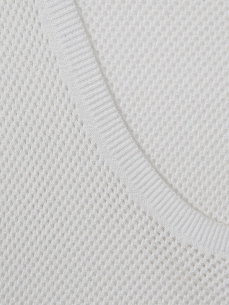 Reiss Optic White Velo Open-Stitch Cotton Vest - Image 6 of 6