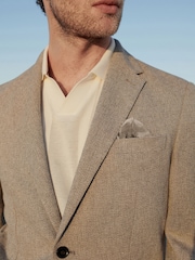 Stone Slim Fit Nova Fides Italian Fabric Textured Cotton Blend Blazer - Image 5 of 11