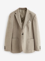 Stone Slim Fit Nova Fides Italian Fabric Textured Cotton Blend Blazer - Image 7 of 11