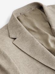 Stone Slim Fit Nova Fides Italian Fabric Textured Cotton Blend Blazer - Image 9 of 11