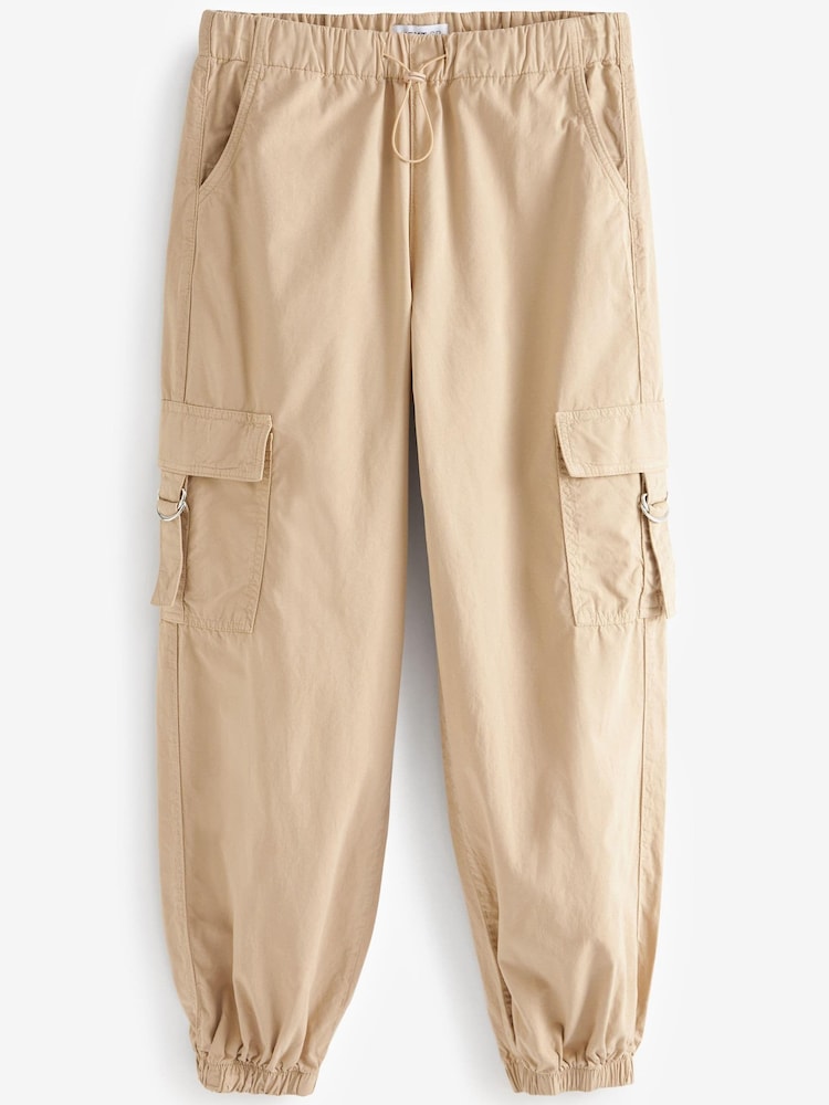 Tan Brown 100% Cotton Parachute Cargo Trousers - Image 1 of 2