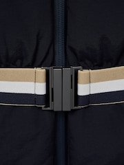 Reiss Navy Cara 4-9 yrs Quilted Faux Fur Hooded Coat - Image 7 of 7