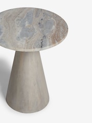 Grey Marble Trumpet Side Table - Image 2 of 4