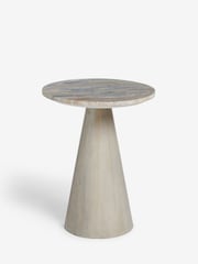 Grey Marble Trumpet Side Table - Image 3 of 4