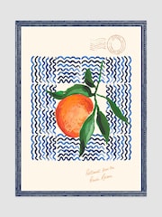 Joules Blue Postcard from the French Riviera Print Wall 40 x 50cm Art - Image 1 of 2