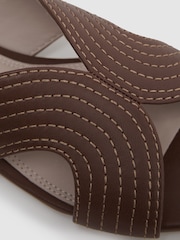 Reiss Tan Rose Leather Slip-On Sandals - Image 5 of 5